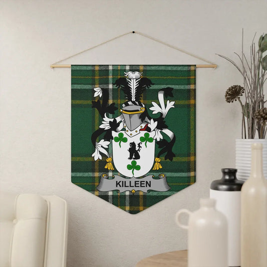Killeen Family Crest with Tartan Design Wall Hanging product