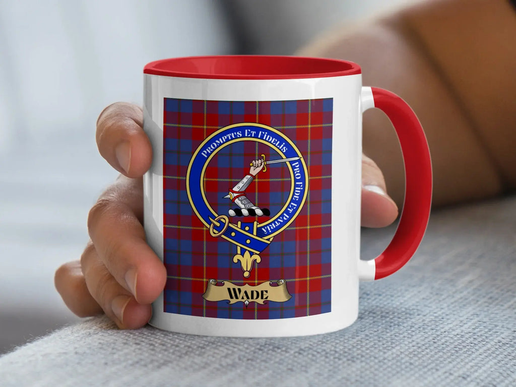 Wade family crest ceramic mug for everyday coffee and tea