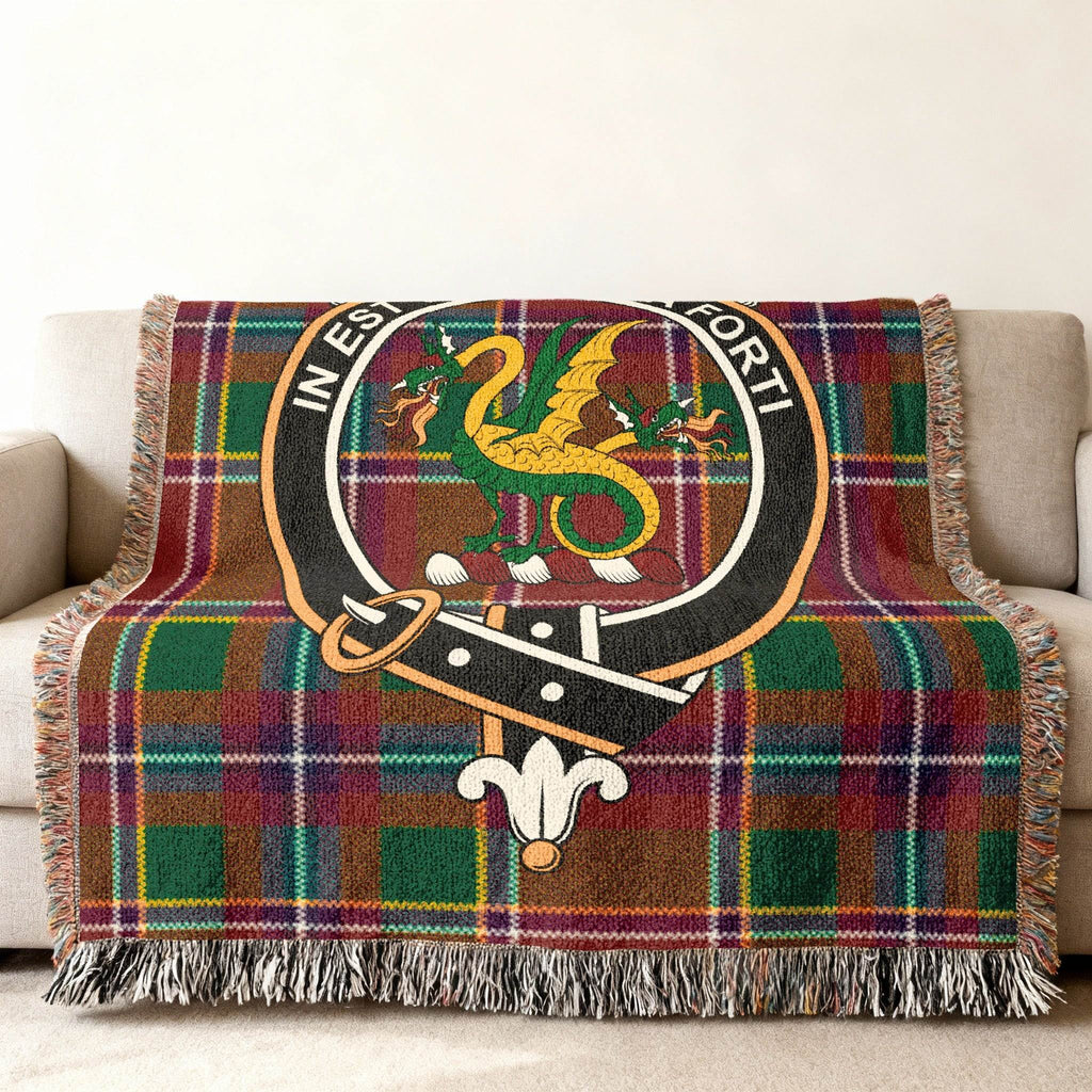 Tartan Blanket Featuring Dragon Crest Design Blanket