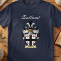 Adiston Scottish family shield T-shirt in Navy