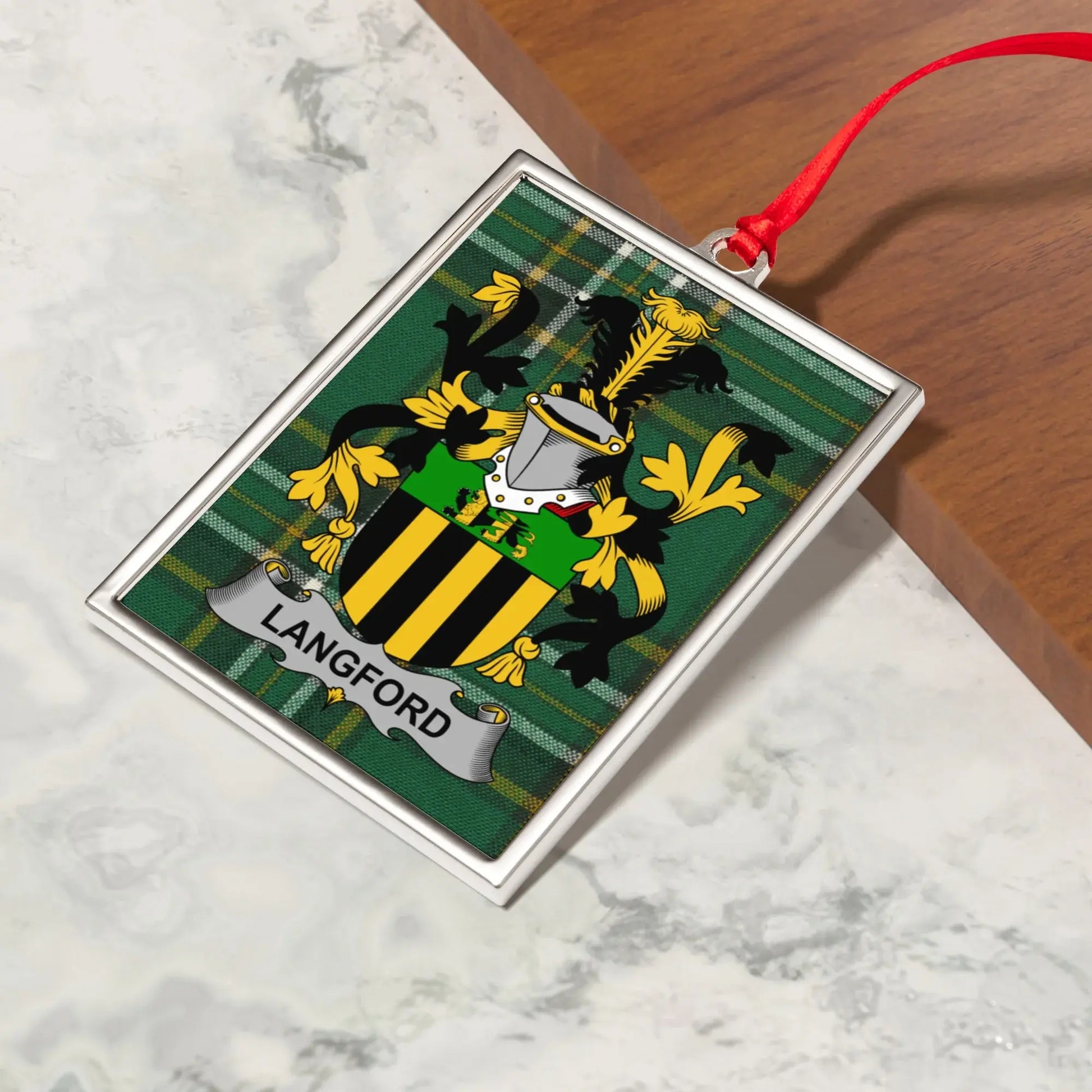 Langford Family Crest Tartan Plaque product