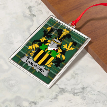 Langford Family Crest Tartan Plaque product