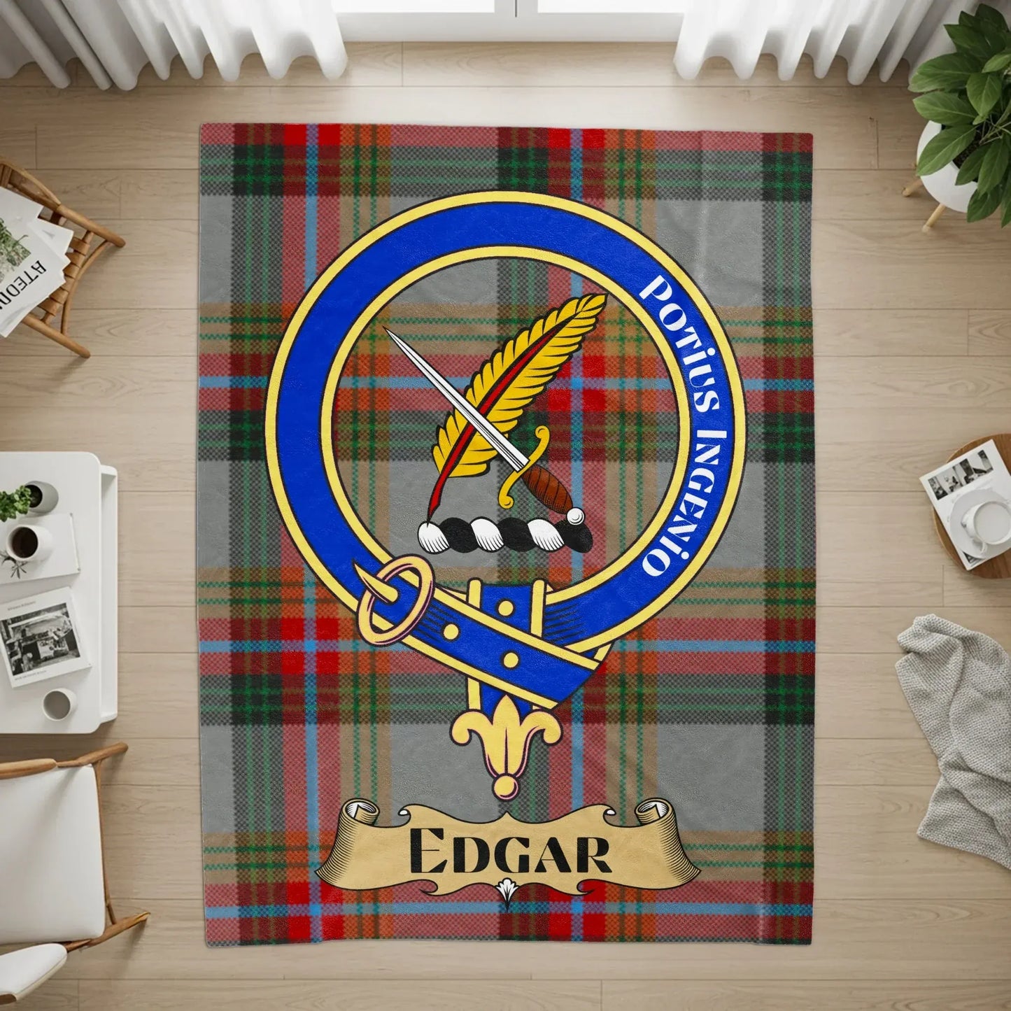 Personalized Clan Crest Tartan Plaid Mat Rug Product