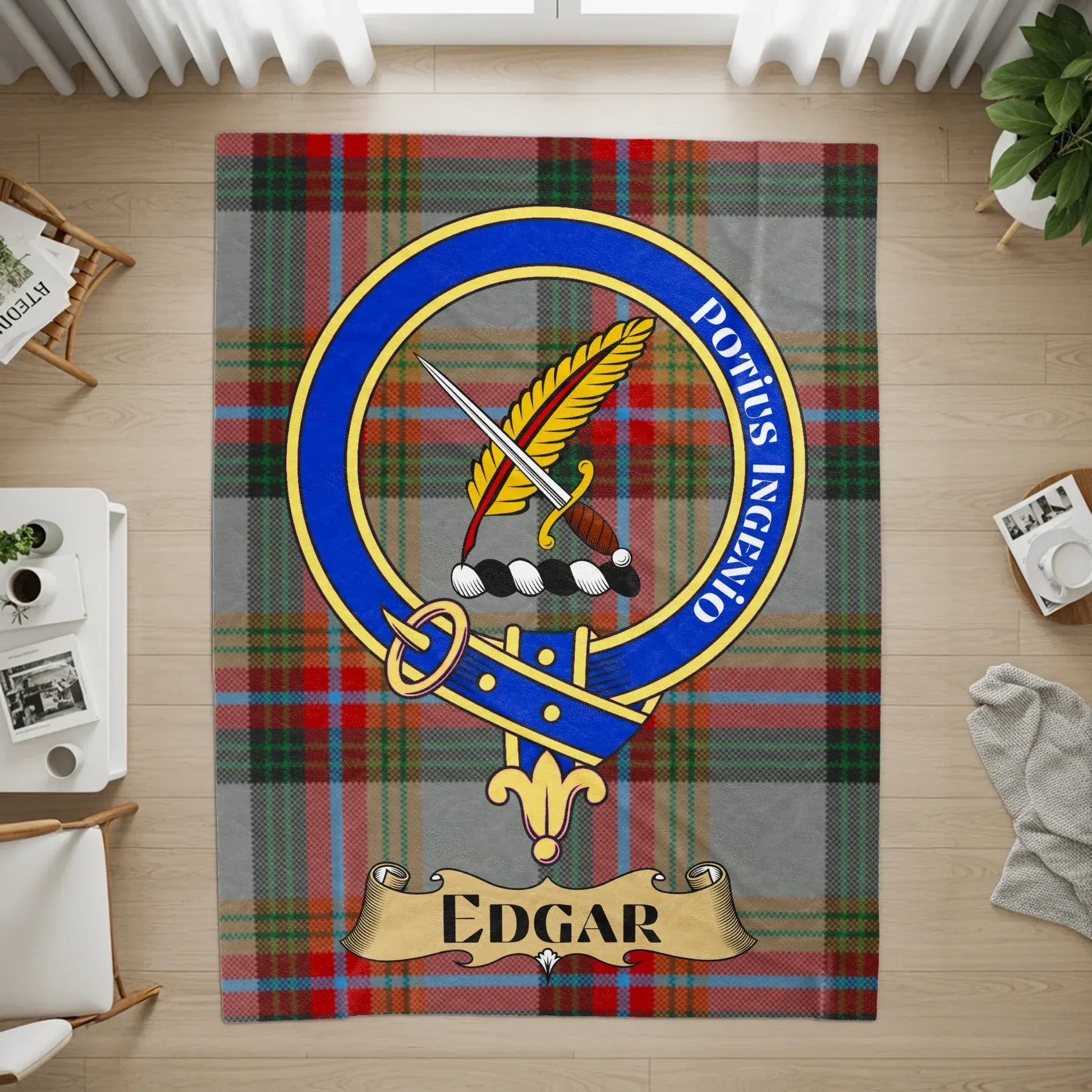 Personalized Clan Crest Tartan Plaid Mat Rug Product