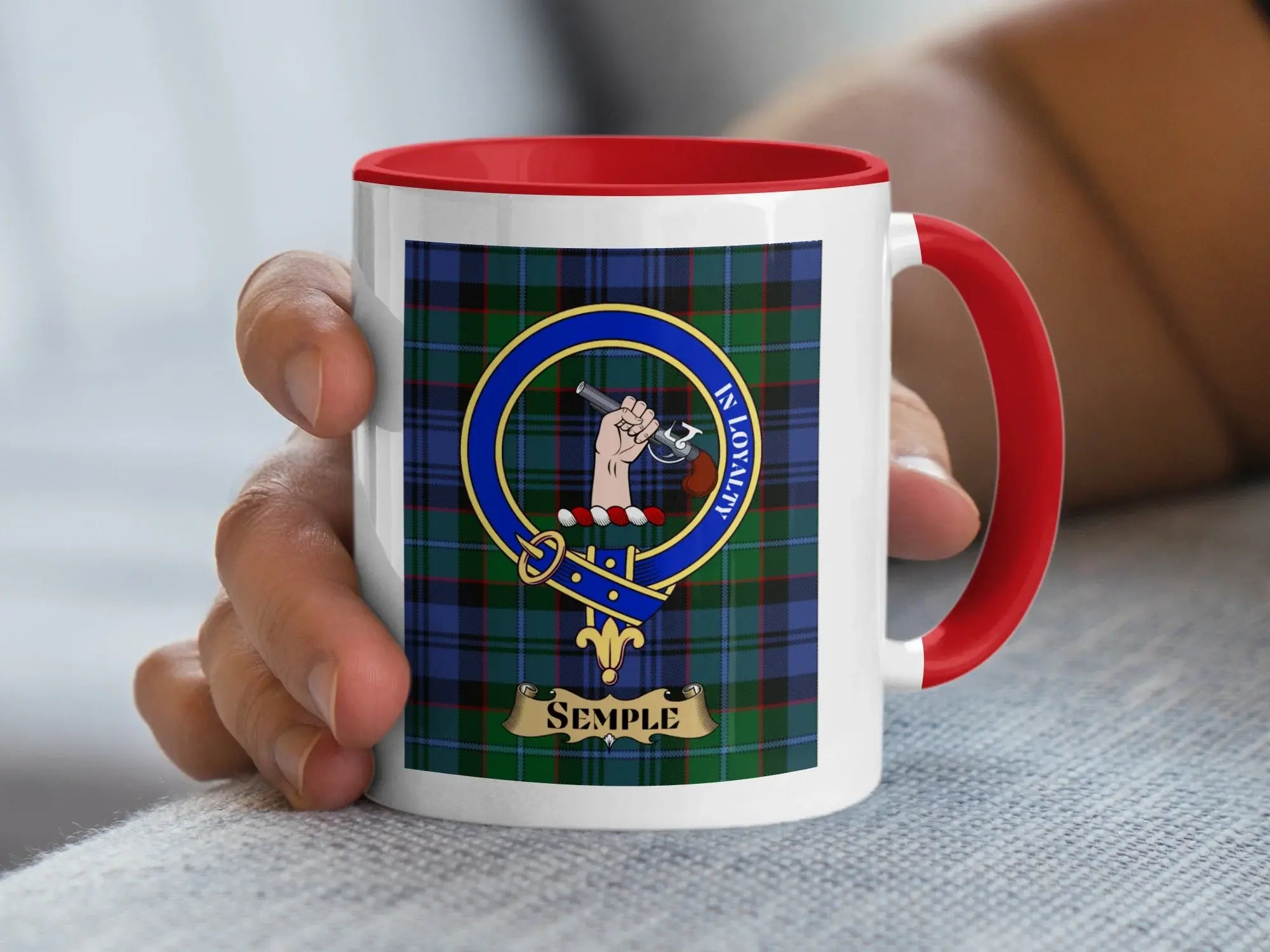 Semple family crest ceramic mug for everyday coffee and tea