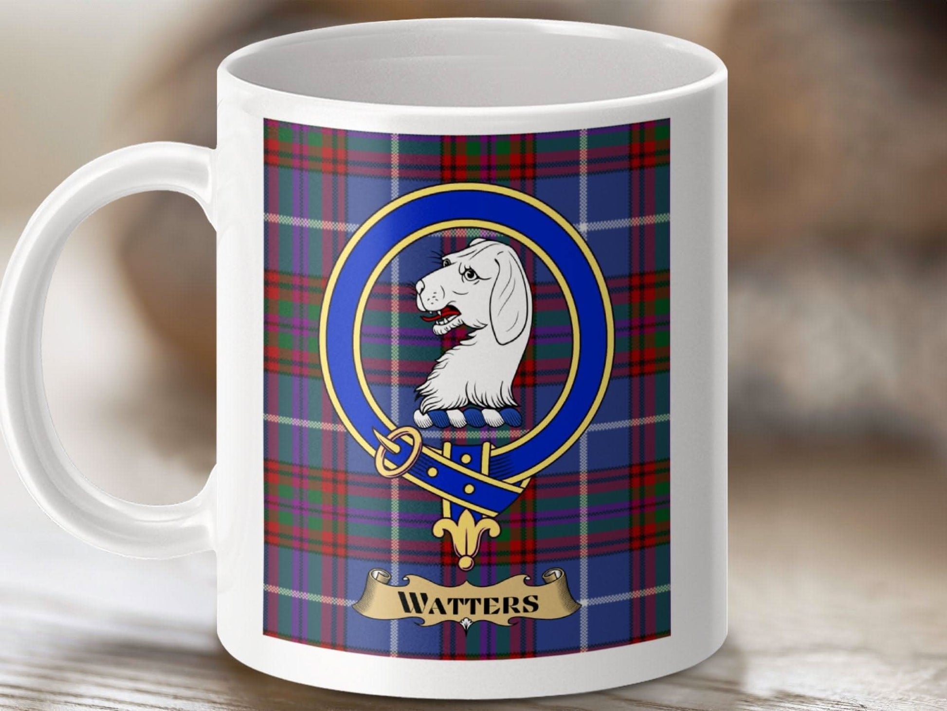 Watters Clan Crest Tartan Coffee Mug Gift Product