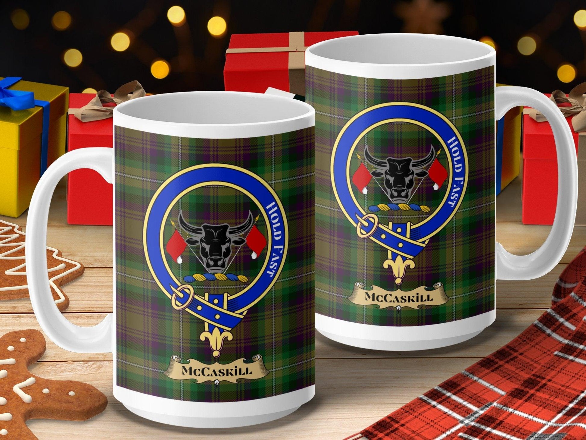 McCaskill Scottish Clan Crest Tartan Mug - Living Stone Gifts