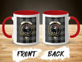 Glen tartan-background crest mug shown as a Scottish heritage gift
