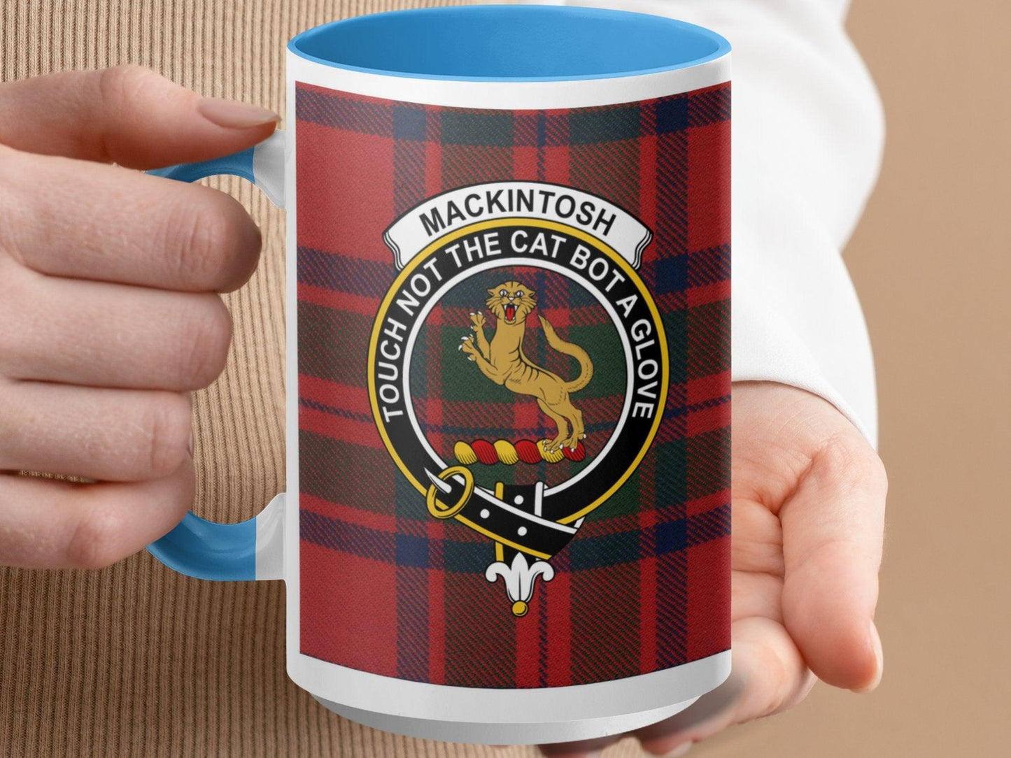 Mackintosh Clan Crest Plaid Design Scottish Tartan Mug - Living Stone Gifts