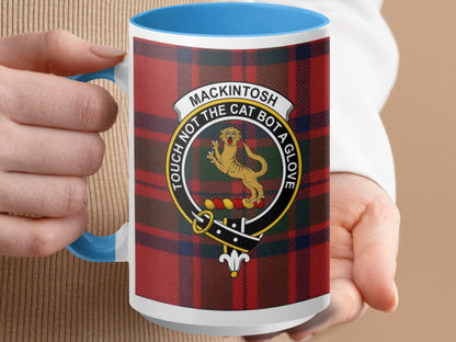 Mackintosh Clan Crest Plaid Design Scottish Tartan Mug - Living Stone Gifts