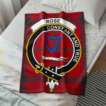 Clan Crest Rose Constant and True Tartan Blanket product type