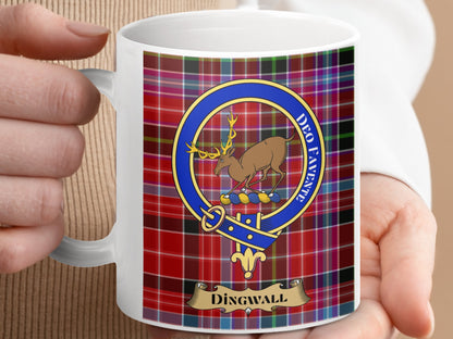 Clan Dingwall Scottish Tartan Crest Mug - Living Stone Gifts