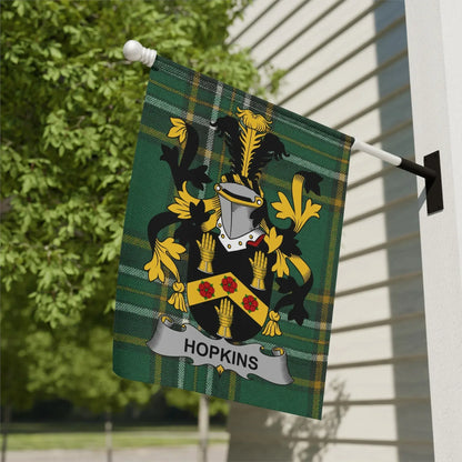 Green Plaid Family Crest Garden Flag Personalized product type