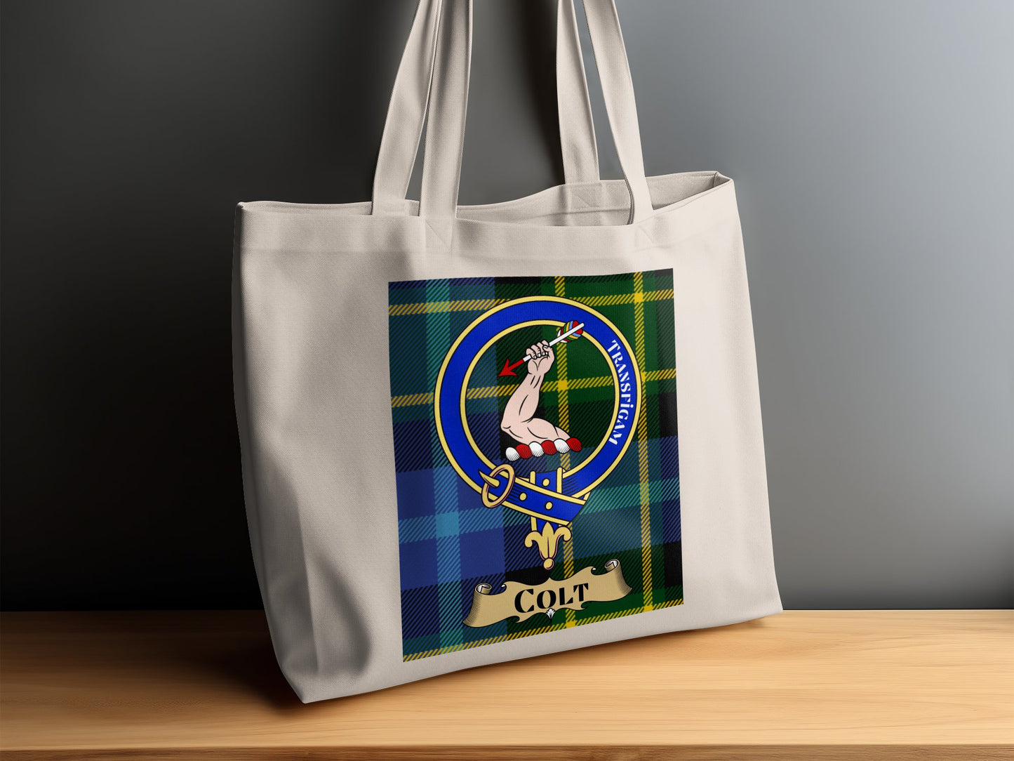 Colt Clan Crest Tartan Pattern Scottish Tote Bag - Living Stone Gifts