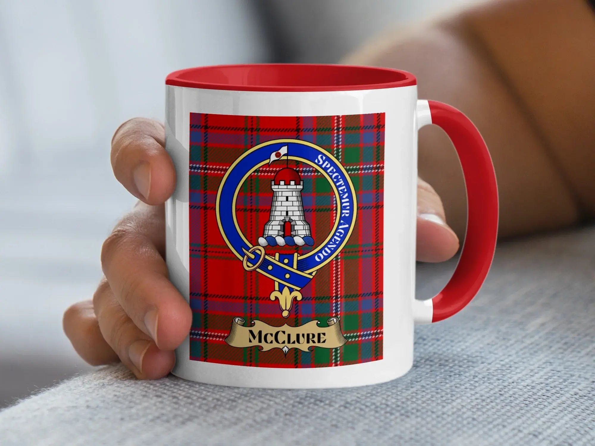 McClure family crest ceramic mug for everyday coffee and tea