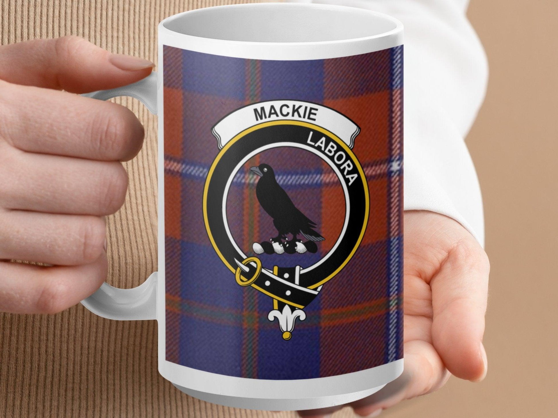 Scottish Mackie Tartan Clan Crest Plaid Design Mug - Living Stone Gifts