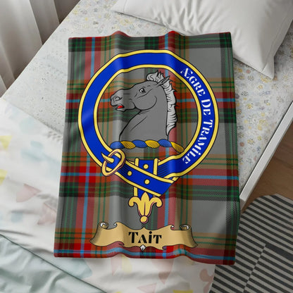 Traditional Tait Clan Crest Plaid Blanket product type