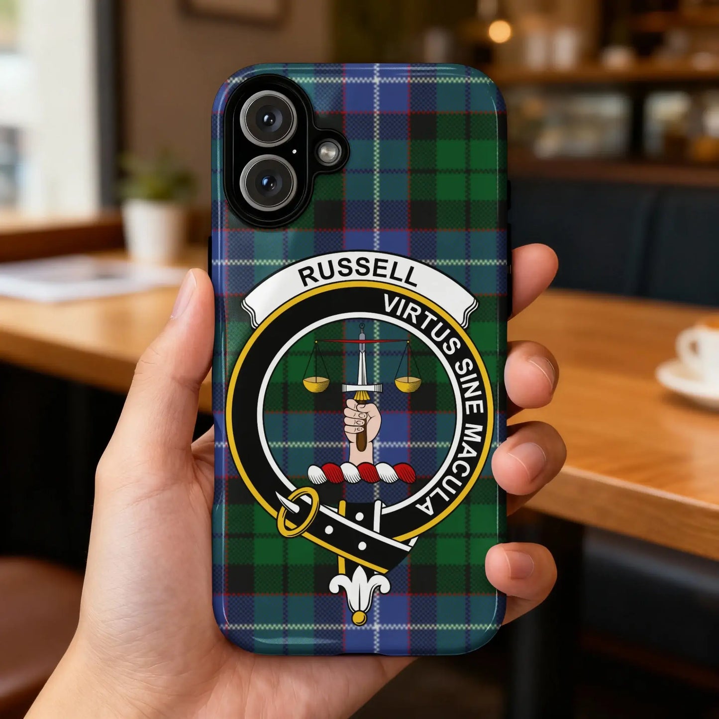 Scottish Clan Russell Tartan iPhone Case Cover
