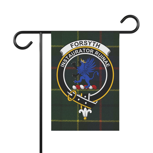 Forsyth Clan Scottish Tartan Crest Garden Flag