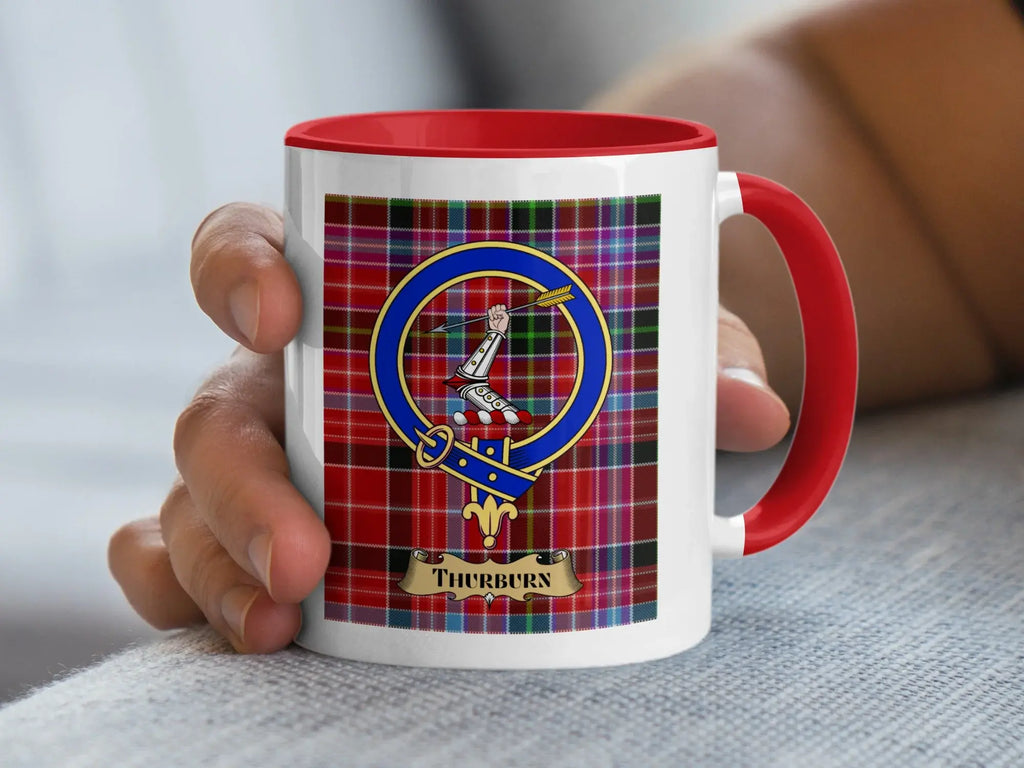 Thurburn family crest ceramic mug for everyday coffee and tea