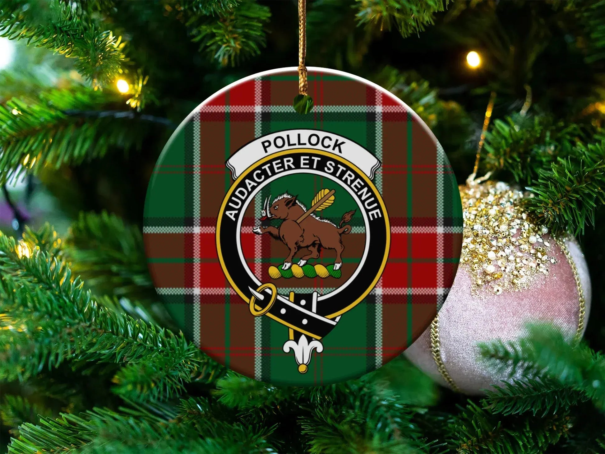Pollock Audacter Et Strenue Family Crest Ornament product