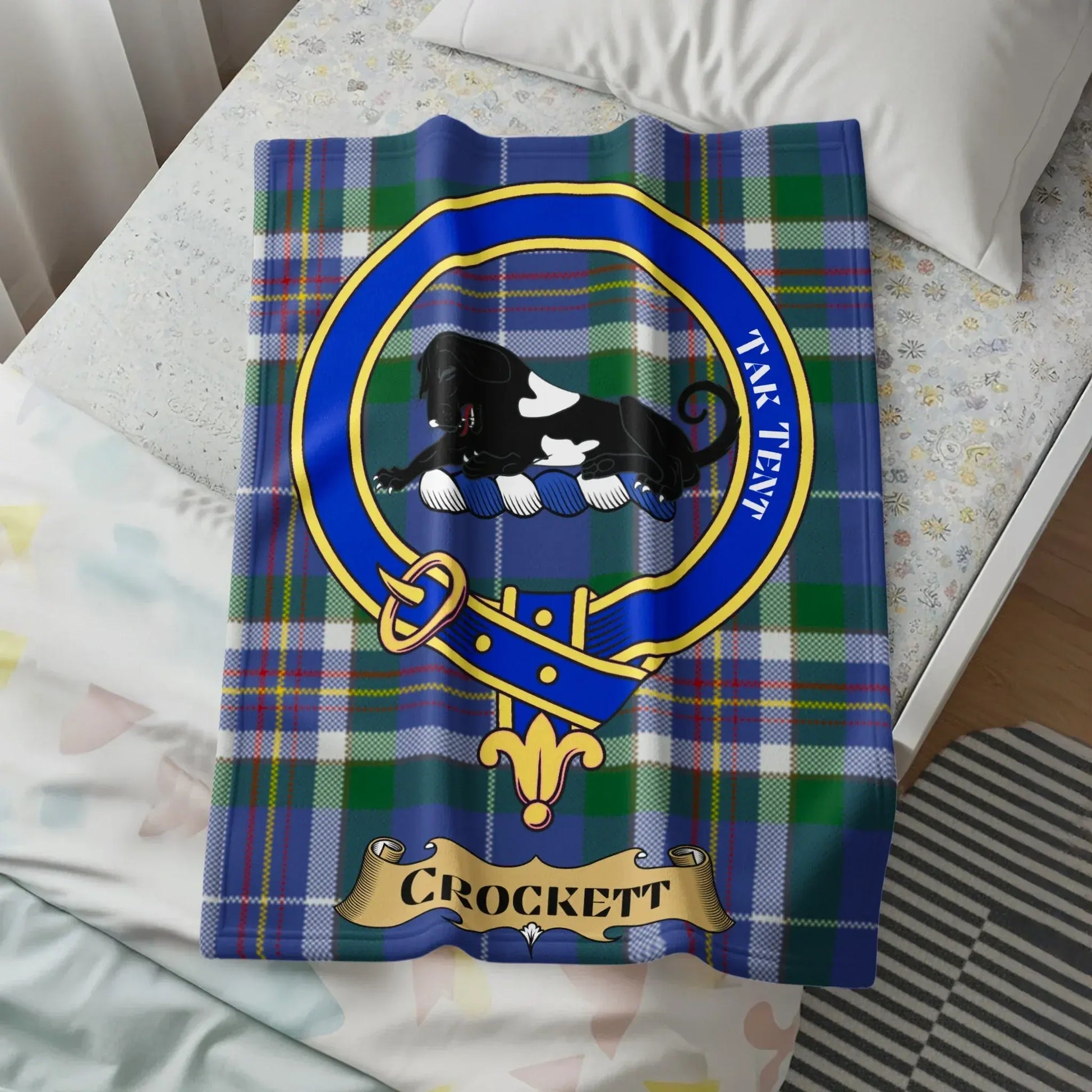 Crockett Tartan Blanket with Family Crest product