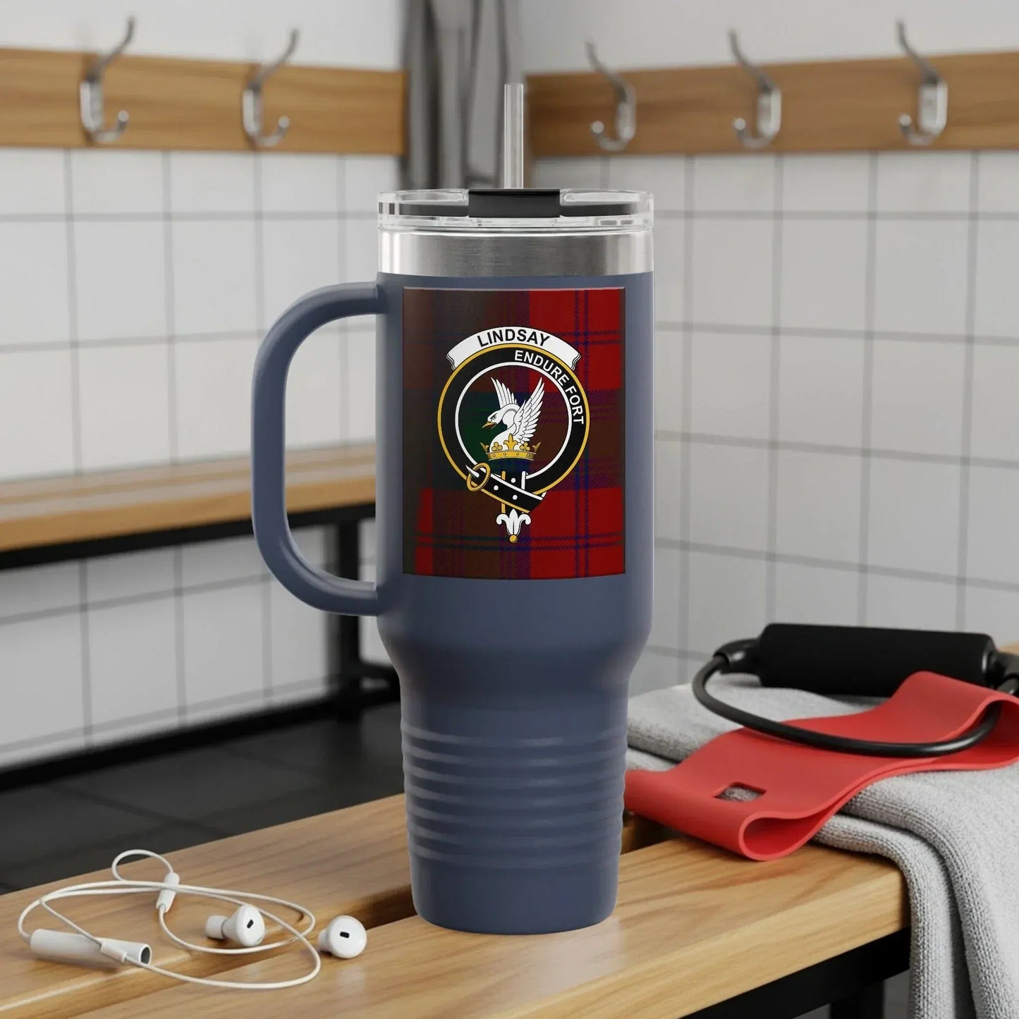 Personalized Plaid Insulated Travel Mug Unique product type