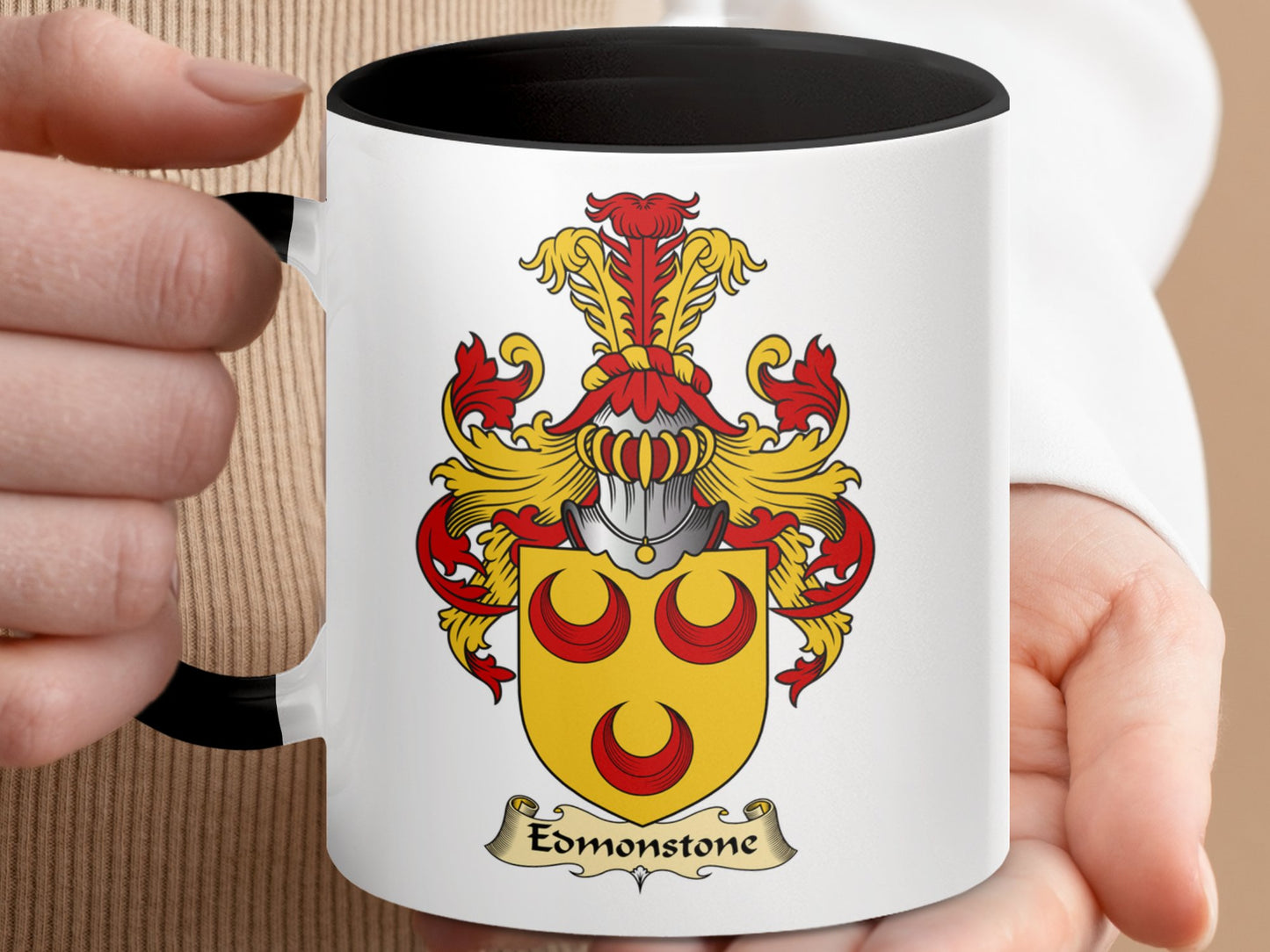 Clan Edmonstone Scottish Coat of Arms Accent Mug - Living Stone Gifts