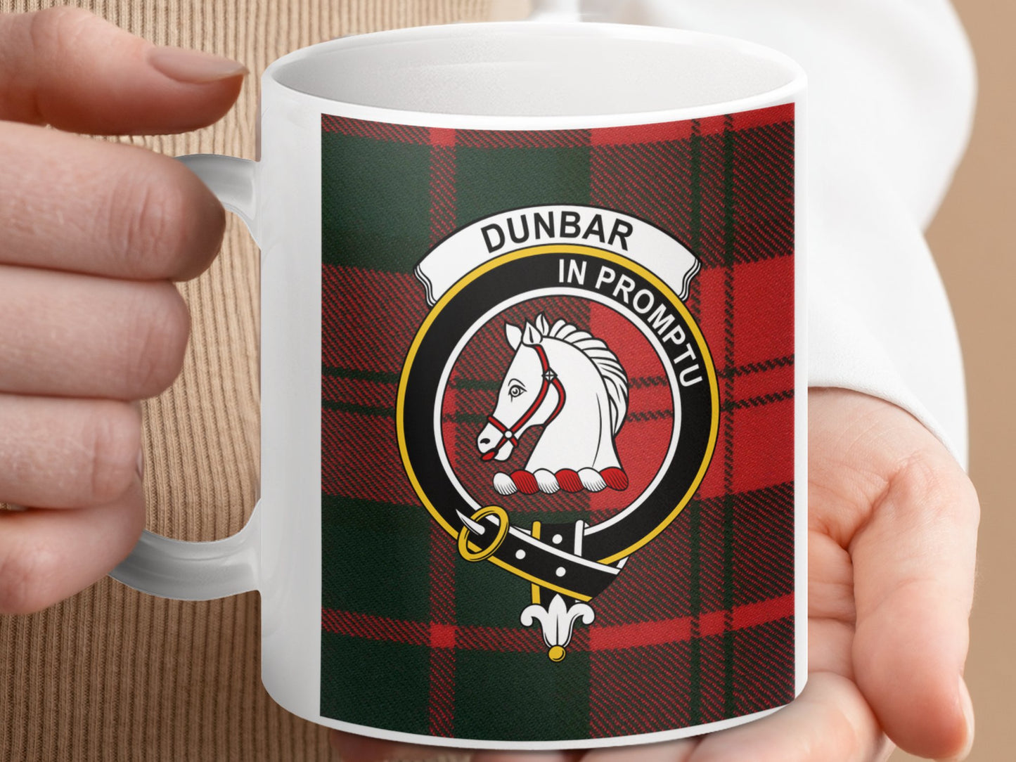 Clan Dunbar Scottish Tartan Crest Mug - Living Stone Gifts