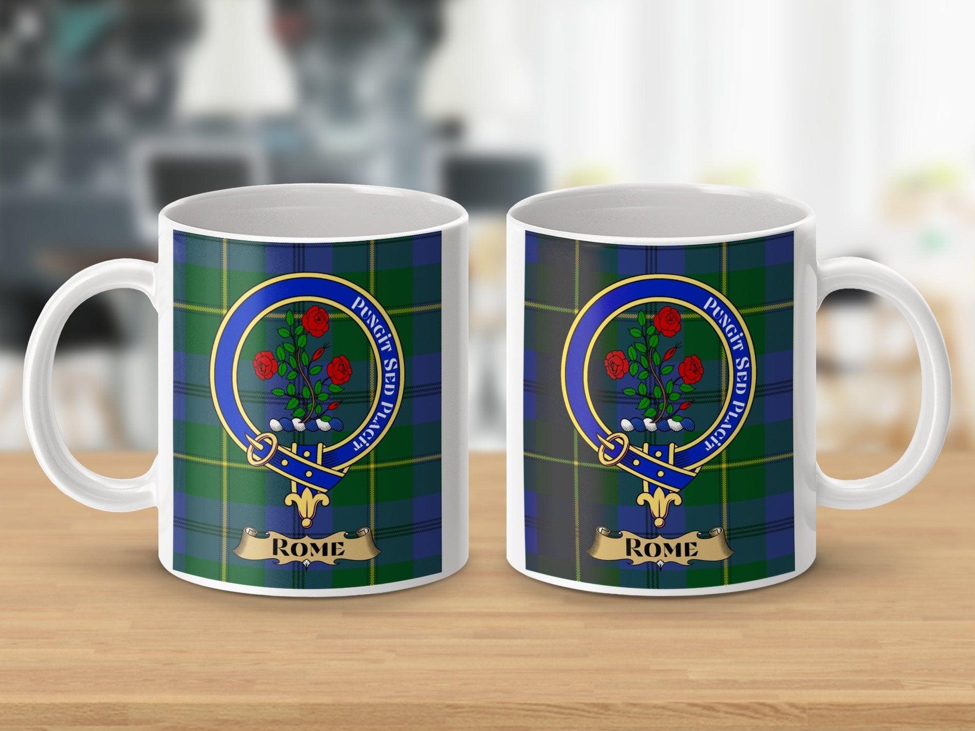 Rome Scottish Clan Tartan Crest Mug - Living Stone Gifts