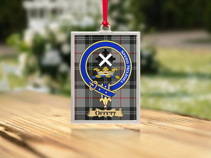 Offutt Scottish Clan Crest Plaid Pattern Ornament product