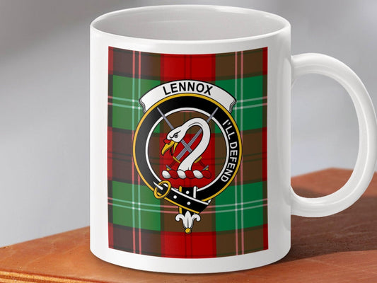 Clan Lennox I'll Defend Emblem Plaid Mug product type