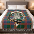 Clan Strang highland castle crest tartan woven blanket — 100% cotton with plaid detail