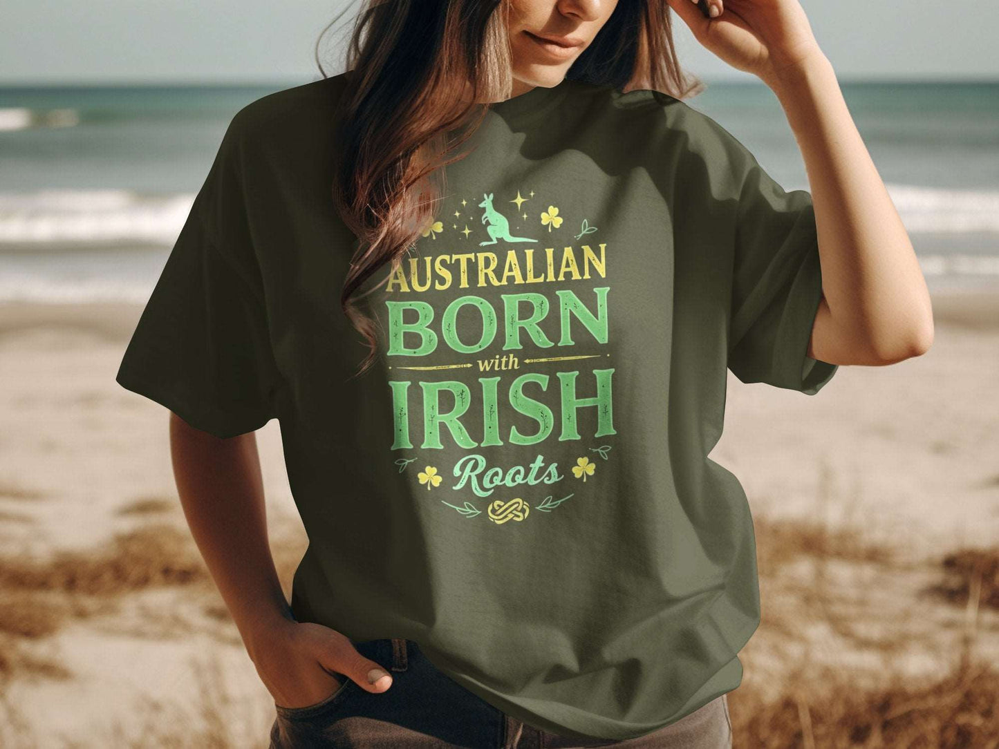 Australian Born with Irish Roots Graphic T-Shirt - Living Stone Gifts