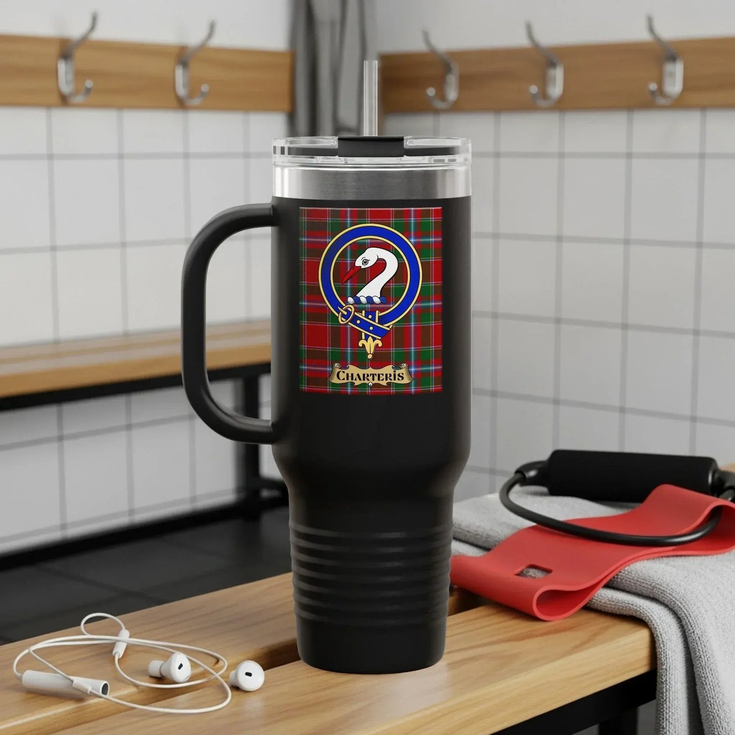 Tartan Design Insulated Travel Mug Drinkware Product