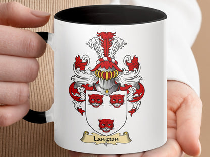 Langston Clan Scottish Coat of Arms Crest Mug - Living Stone Gifts