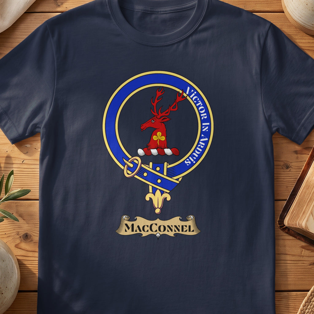 MacConnel Scottish clan crest T-shirt in navy