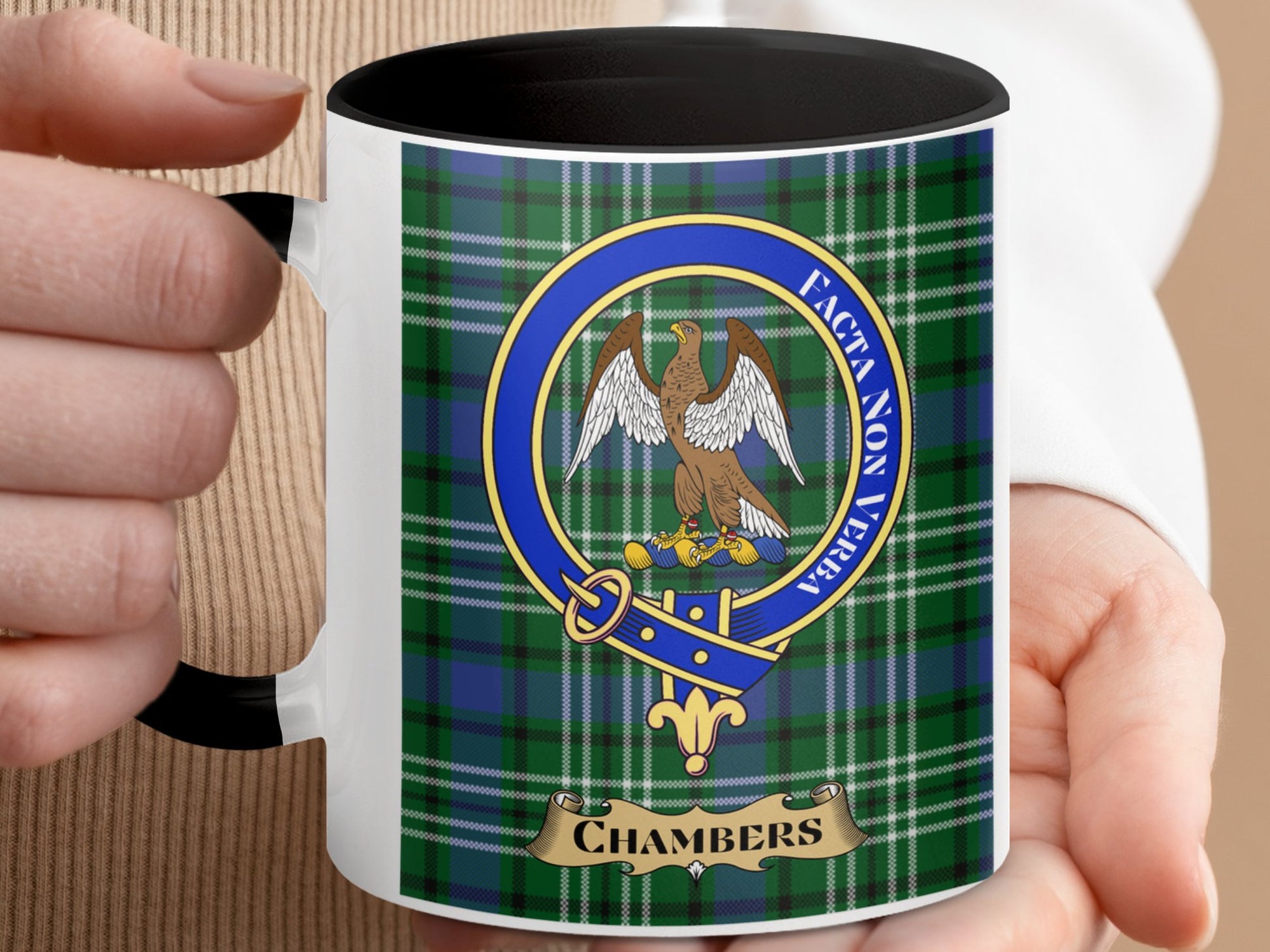 Chambers Scottish Clan Crest Tartan Design Mug - Living Stone Gifts