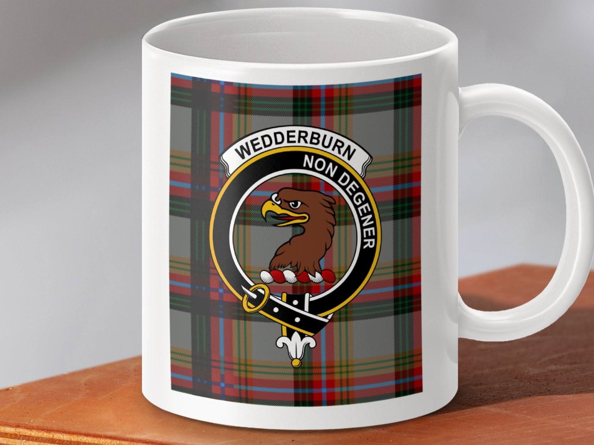 Scottish Wedderburn Non Degener Clan Crest Mug product type