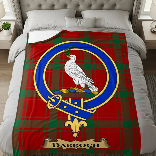 Scottish Clan Darroch Tartan Emblem Throw Blanket product