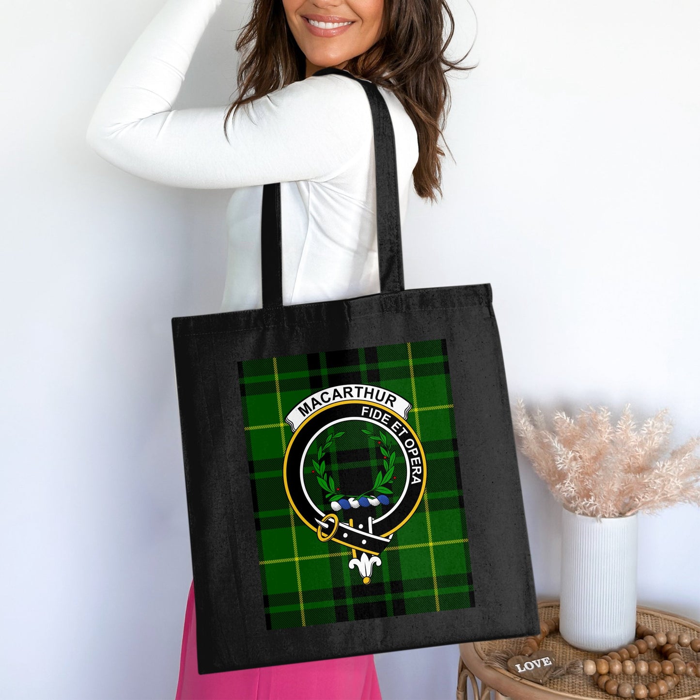 Clan Macarthur Scottish Crest Tartan Tote Bag - Living Stone Gifts