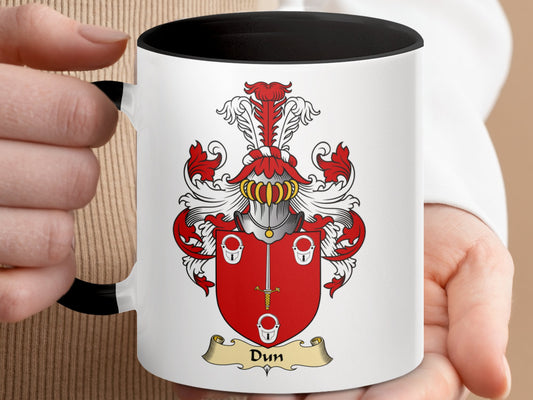 Clan Dun Scottish Coat of Arms Accent Coffee Mug - Living Stone Gifts