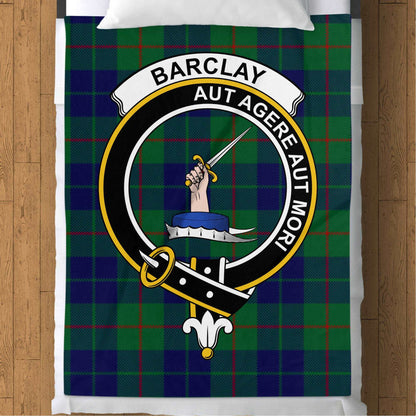 Barclay Clan Scottish Tartan Crest Throw Blanket - Living Stone Gifts