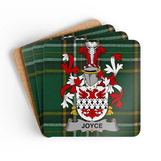 Joyce Family Coat of Arms Tartan Design Coaster Product