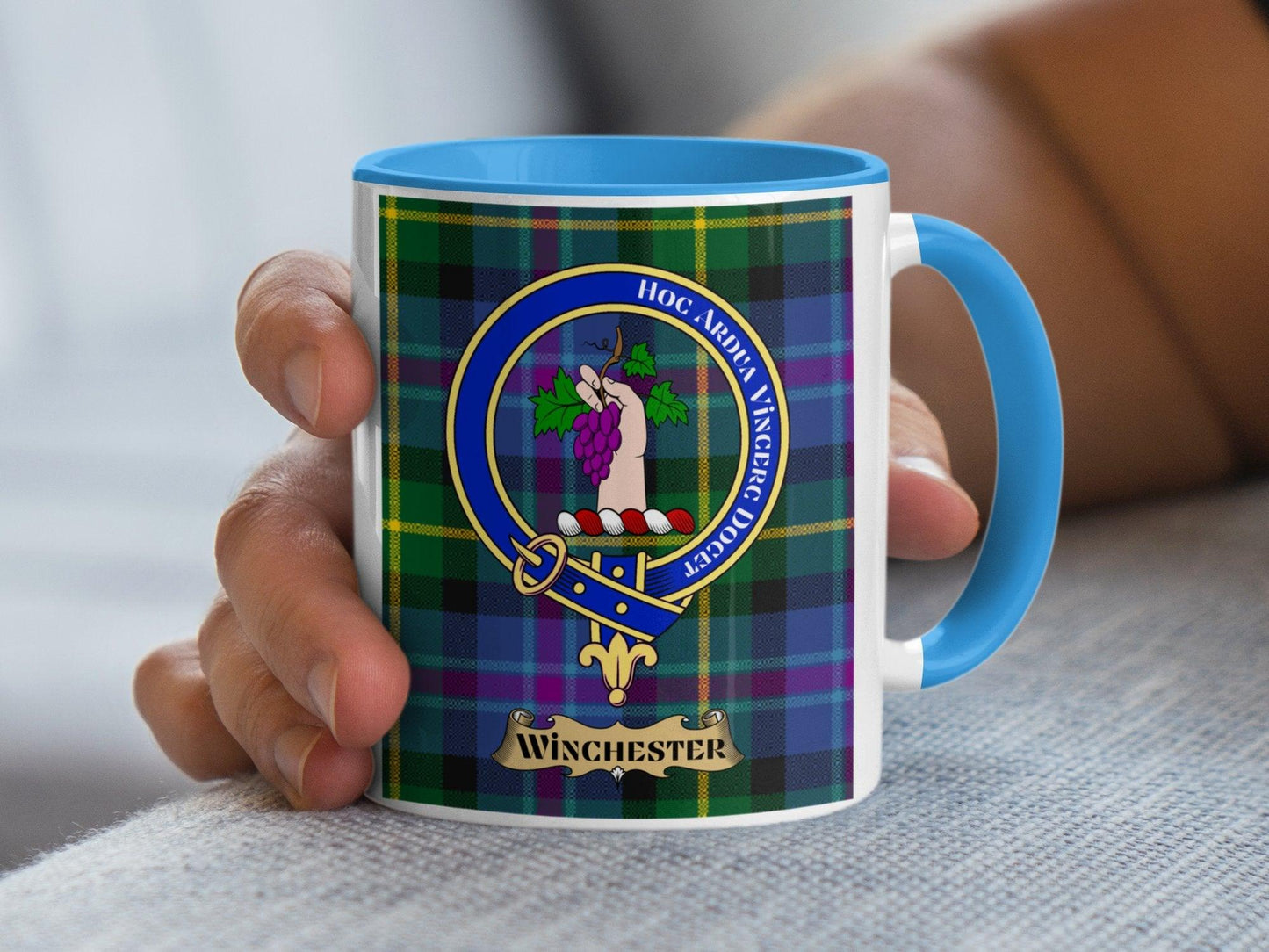 Winchester Scottish Clan Crest Tartan Pattern Mug - Living Stone Gifts