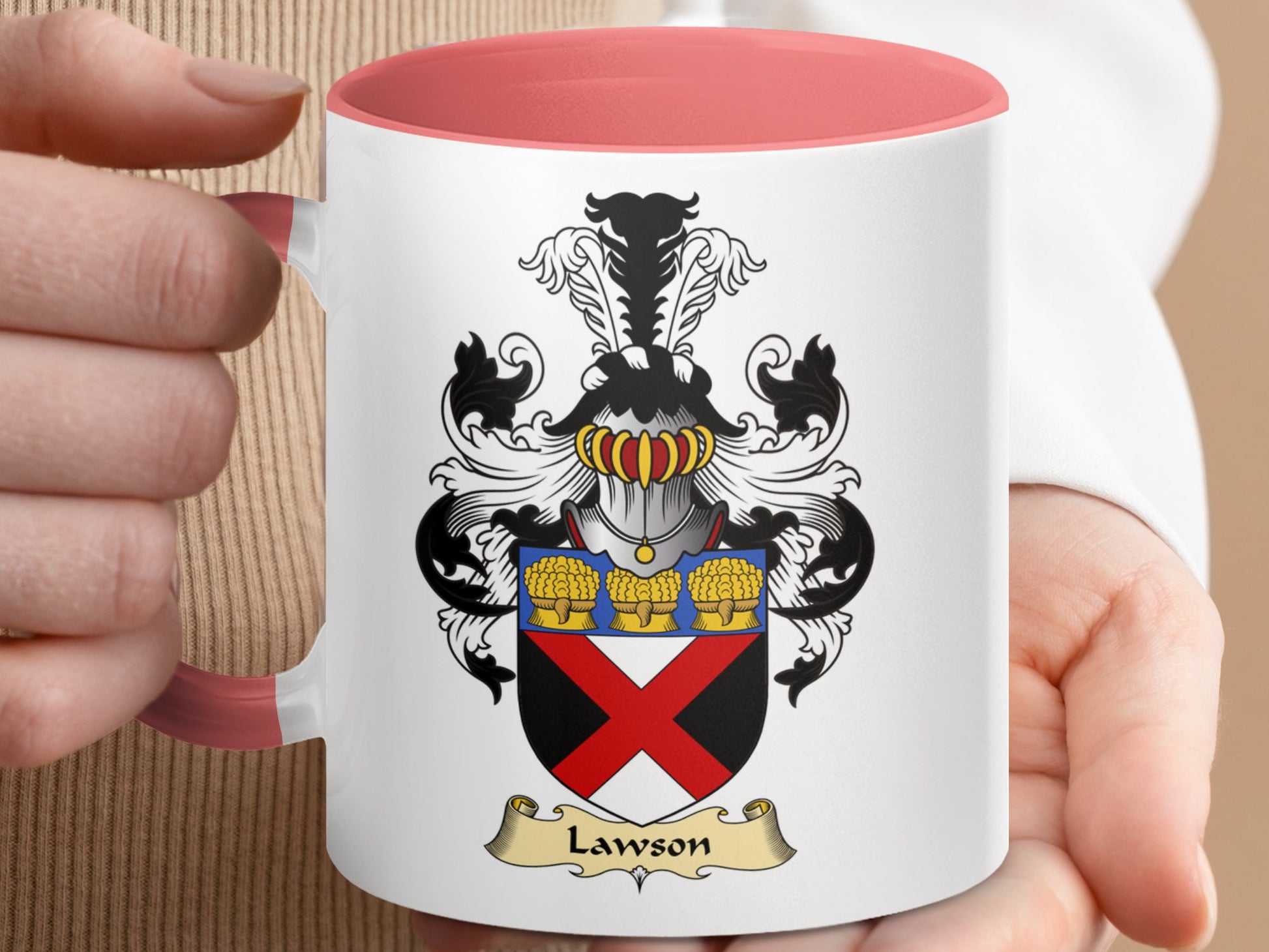 Clan Lawson Scottish Coat of Arms Accent Mug - Living Stone Gifts