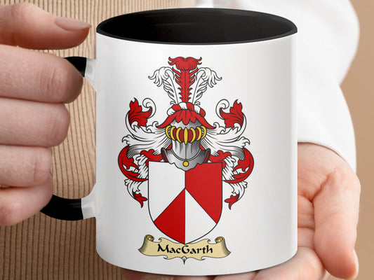 MacGarth Family Crest Heraldic Design Accent Coffee Mug - Living Stone Gifts