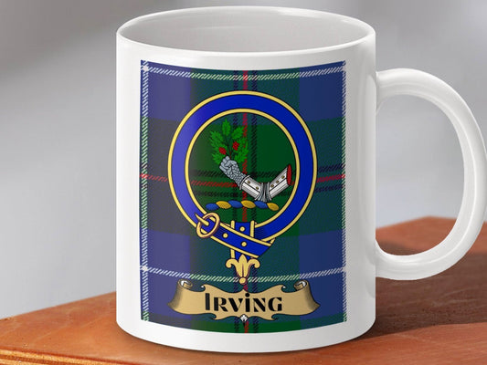Clan Irving Tartan Mug Scottish Crest Ceramic product