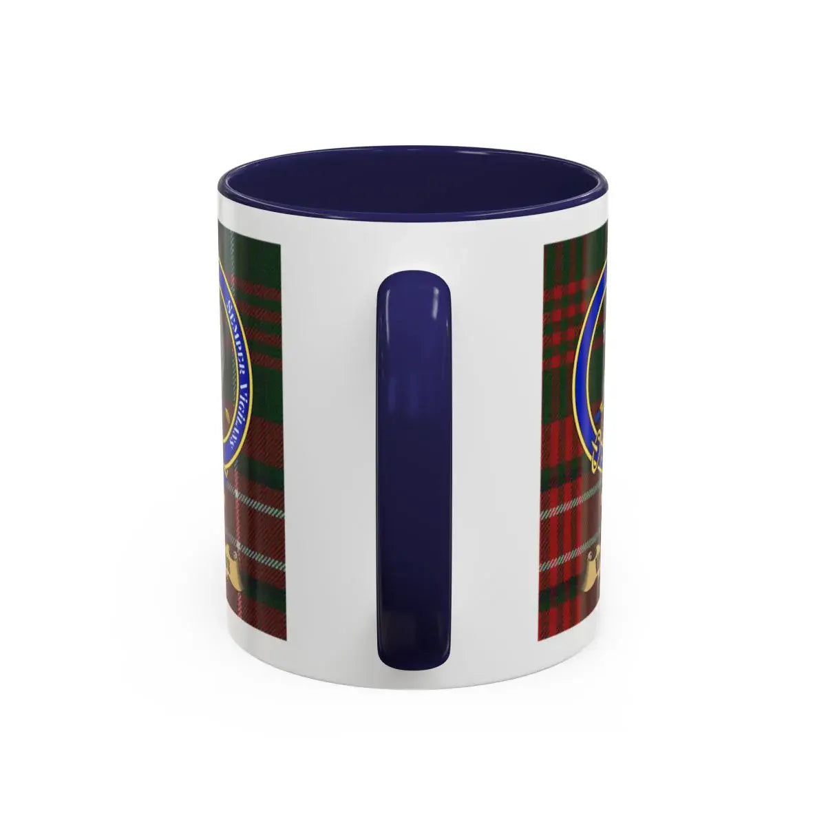 Scottish Tartan Plaid Blue Handle Coffee Mug