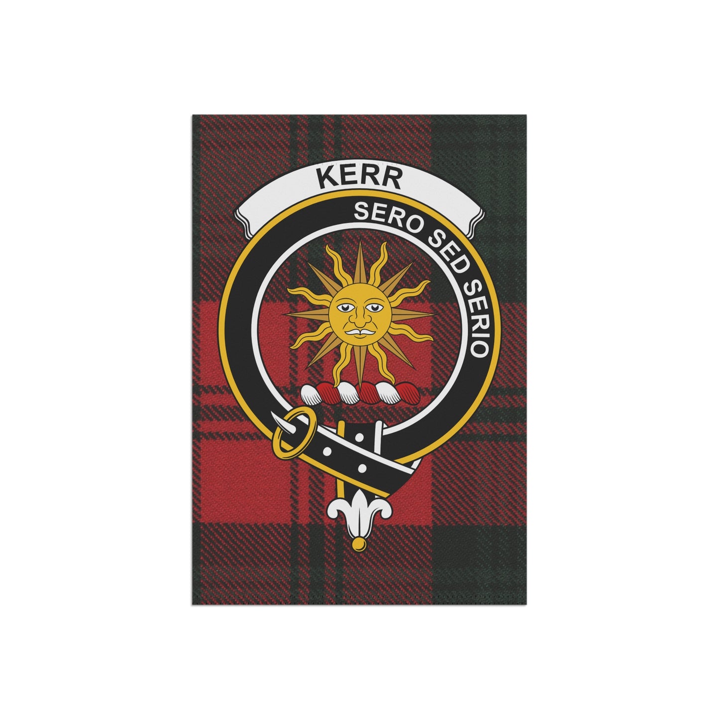 Kerr Clan Scottish Tartan Crest Garden Flag